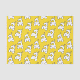 Papel De Seda Comboios em Amarelo