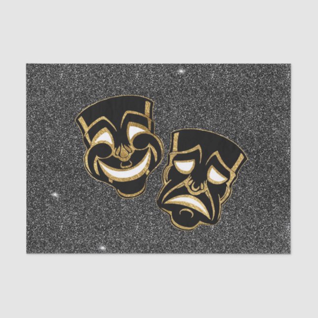 Papel De Seda Comédia brilhante Dourada negra e Teatro Tragédia (Frente )