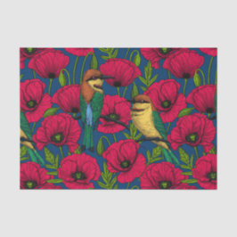 Papel De Seda Comedores de abelhas e papoilas