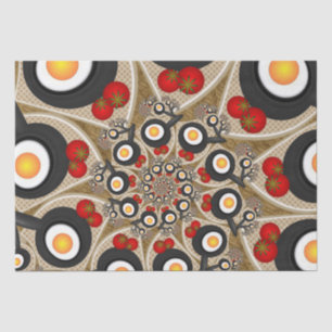 Papel De Seda Comida Engraçada De Arte Fractal, Tomates, Ovos