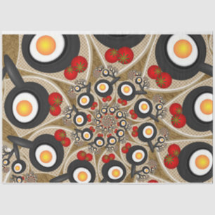 Papel De Seda Comida Engraçada De Arte Fractal, Tomates, Ovos