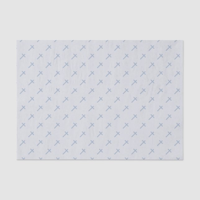 Papel De Seda Communion Pastel Blue Cross (Frente )