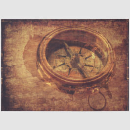 Papel De Seda Compass Grunge 20x30 Decoupage