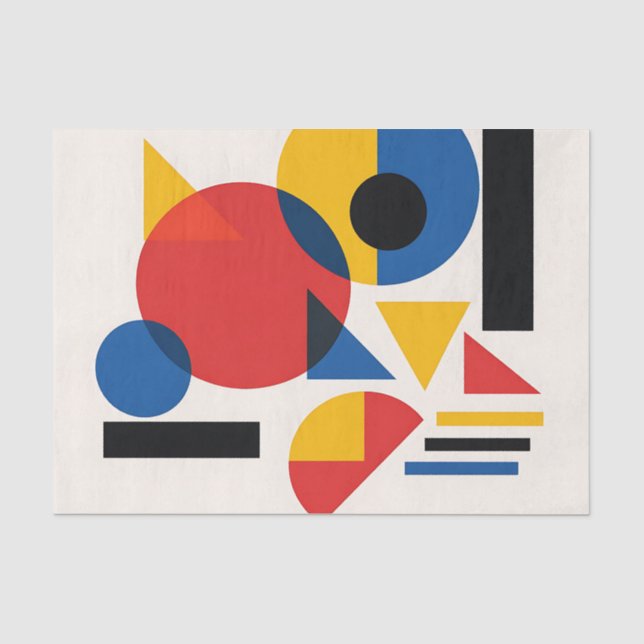 Papel De Seda Composição Abstrata Geométrica Bauhaus (Frente )