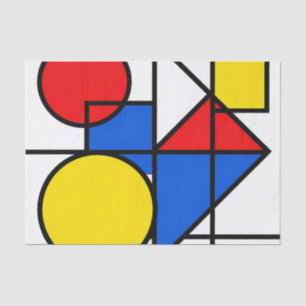 Papel De Seda Composição de Cores Primárias de Mondrian