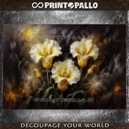 Papel De Seda Composição de flores de copo-de-leite amarelo #3