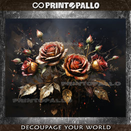 Papel De Seda Composição floral dos rosas de outono -