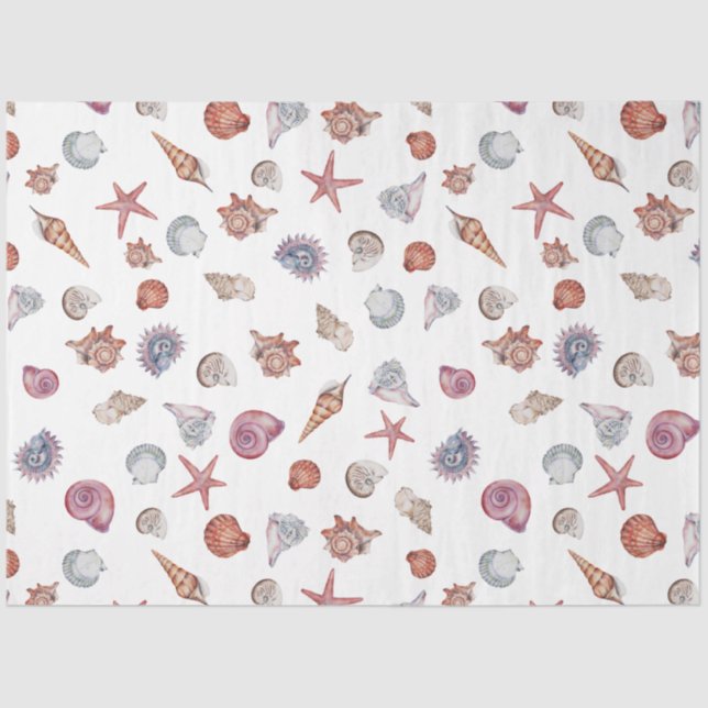 Papel De Seda Composição por Aquarelas Submarinas Série Design 4 (Frente )