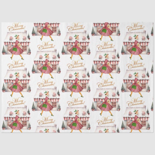 Papel De Seda comprada de dama de Natal de 1950 (Frente )