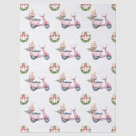 Papel De Seda Compras de Natal de Scooter Rosa