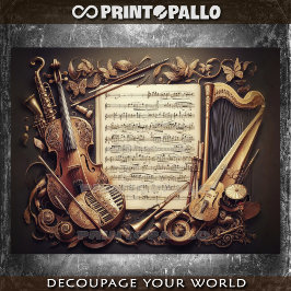 Papel De Seda Conceito fictício de instrumentos musicais