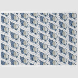 Papel De Seda Conchas de pântano Bluegreen no pântano chevron