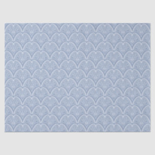 Papel De Seda Conchas delicadas de cor azul-boho