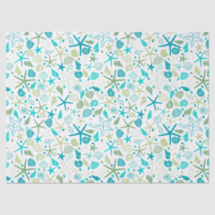 Papel De Seda Conchas e Starfish