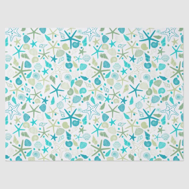 Papel De Seda Conchas e Starfish (Frente )