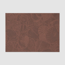Papel De Seda Conchas Terracota Tom Terra Oceano Praia
