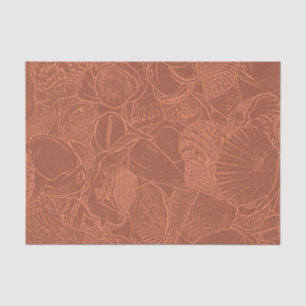 Papel De Seda Conchas Tom Terra Terracota Oceano Praia