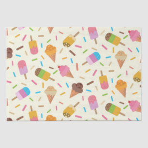 Papel De Seda Cones de Sorvete e picolés, de cor branca