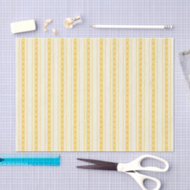 Papel De Seda Confeitaria Listras Amarelas Coração Vanilla Retro