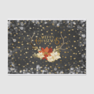 Papel De Seda Confetes florais dos Antlers do Feliz Natal