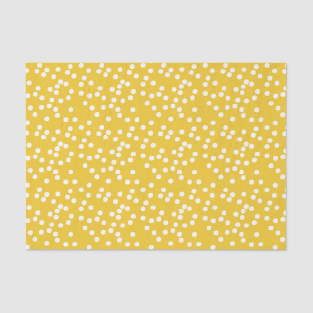 Papel De Seda Confetti Amarelo e Branco Cute / Polkadots (Frente )