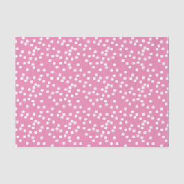 Papel De Seda Confetti branco e rosa-quente, bonito / Polkadots