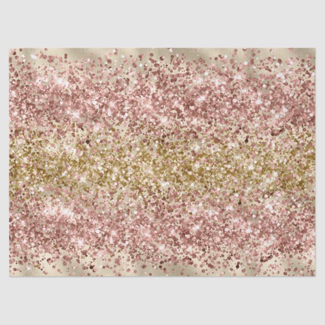 Papel De Seda Confetti brilhante Glitter Dourado Rosa Brilhante (Frente )