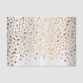 Papel De Seda Confetti Dourado branco e metálico