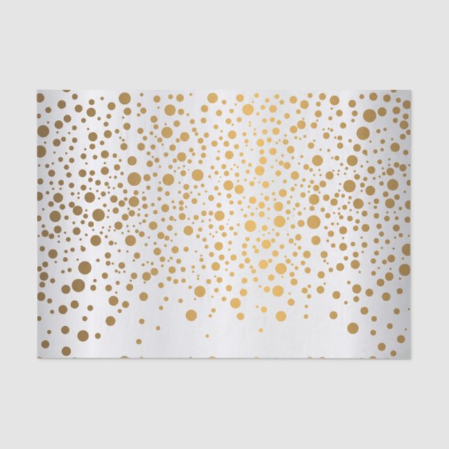 Papel De Seda Confetti Dourado branco e metálico (Frente )