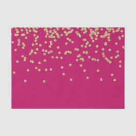 Papel De Seda Confetti Dourado e rosa quente