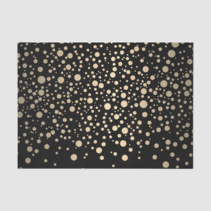 Papel De Seda Confetti Dourado, preto e metálico