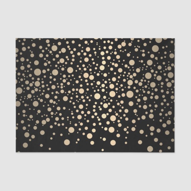 Papel De Seda Confetti Dourado, preto e metálico (Frente )