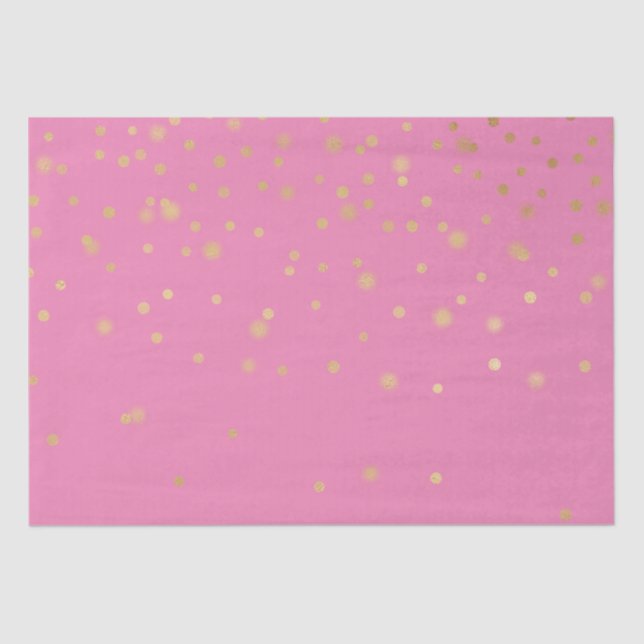 Papel De Seda Confetti Dourado Rosa (Frente )