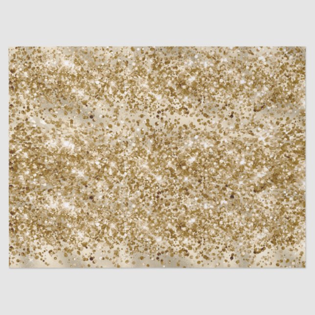 Papel De Seda Confetti Glitter Glitter Glitter Dourado (Frente )