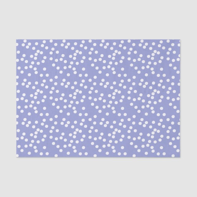 Papel De Seda Confetti Púrpura e Branco/Polkadots (Frente )