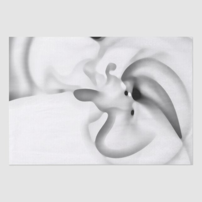 Papel De Seda Congelado: Cinza Abstrato, branco e preto (Frente )