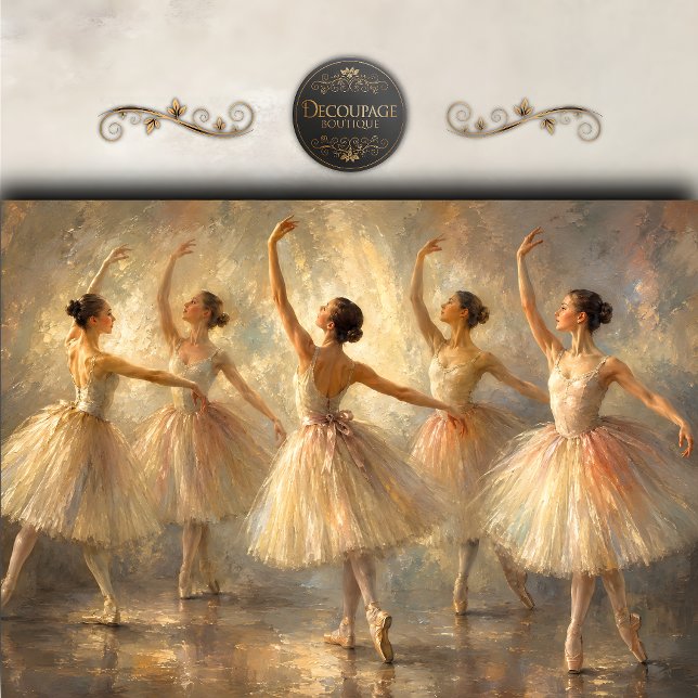 Papel De Seda Conjunto de Balé Gracioso Decoupage (Graceful Ballet Ensemble Decoupage Tissue Paper)