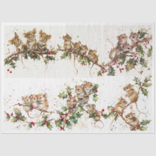 Papel De Seda Conjunto de Camundongos de Natal Frisky