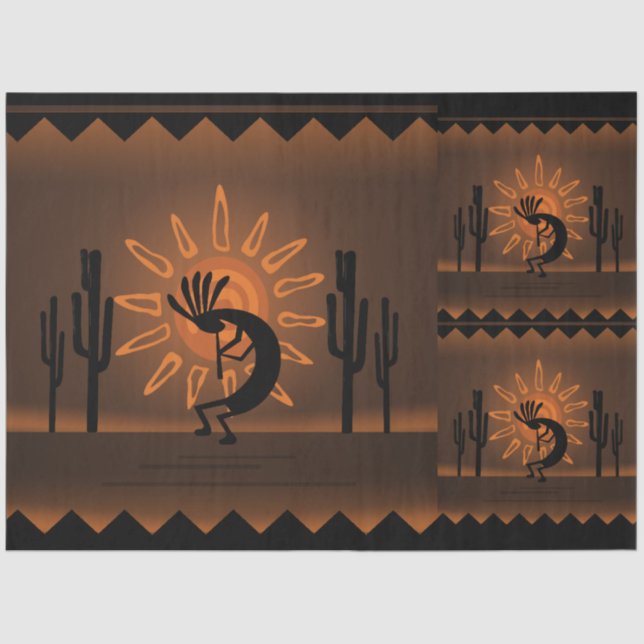Papel De Seda Conjunto de Dissociação Brown Russo Kokopelli Sun  (Frente )
