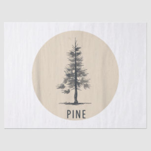 Papel De Seda Conjunto de uma única árvore de pinheiro