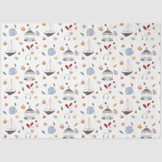 Papel De Seda Connecticut Autumn em Nova Inglaterra (Frente )