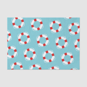 Papel De Seda Conservante de vida vermelhos & brancos náuticos