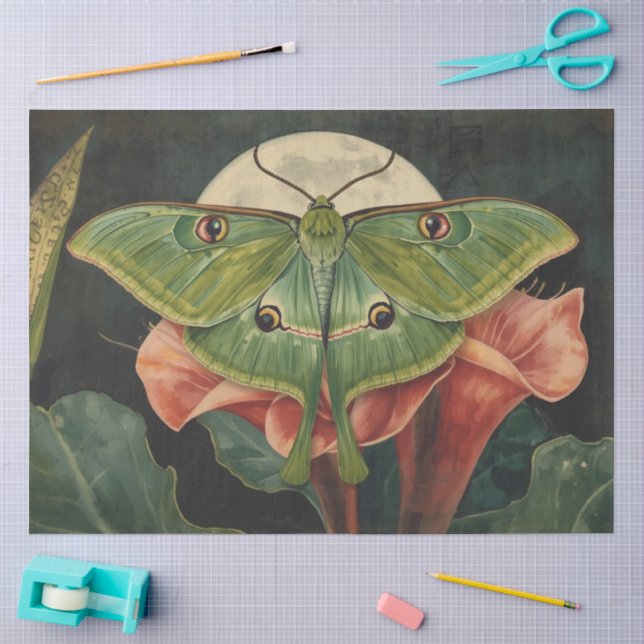 Papel De Seda Conservatório de Mariposa LunaBotânicos (Arte )