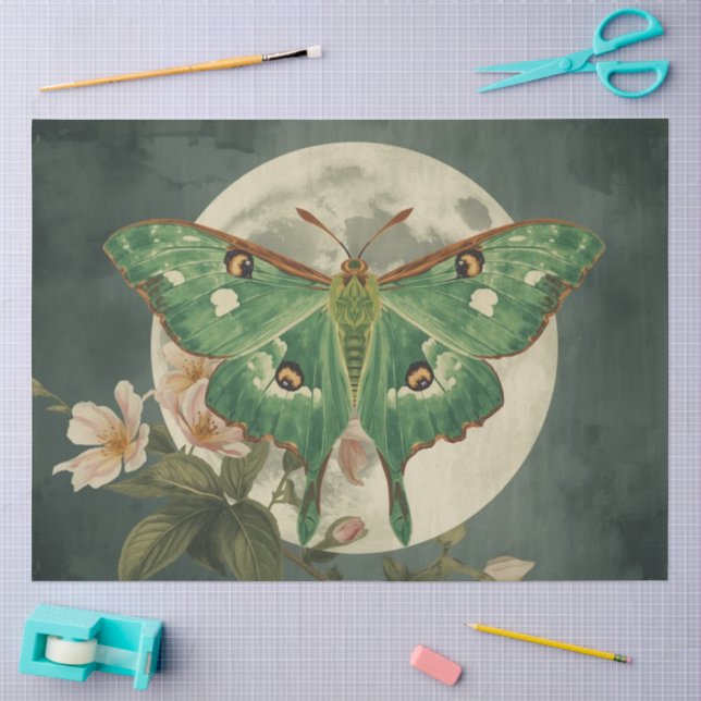Papel De Seda Conservatório de Mariposa LunaBotânicos (Arte )