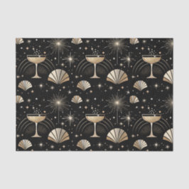 Papel De Seda Constelações de Champanhe Art Deco Noite Padrão