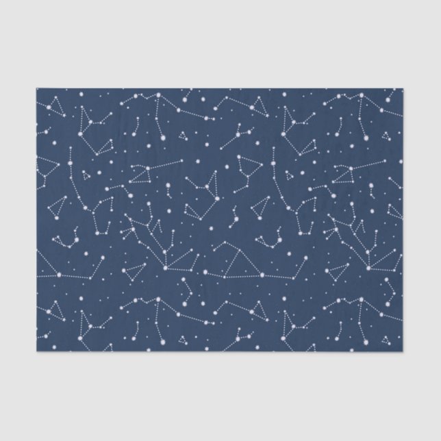 Papel De Seda Constelações Marinho do céu estrelado azul (Frente )