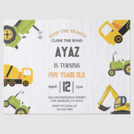 Papel De Seda Construction Dump Truck Party Boy Birthday 