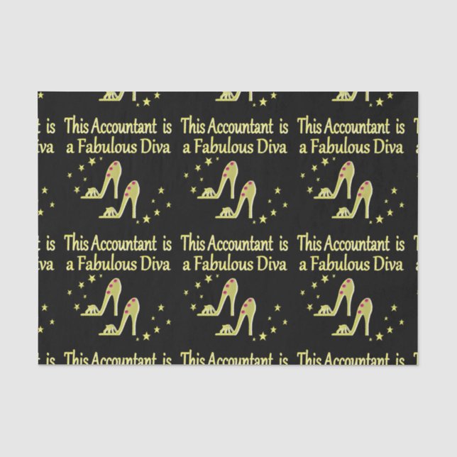 PAPEL DE SEDA CONTABILISTA DOURADA GLITZY DIVA DESIGN (Frente )