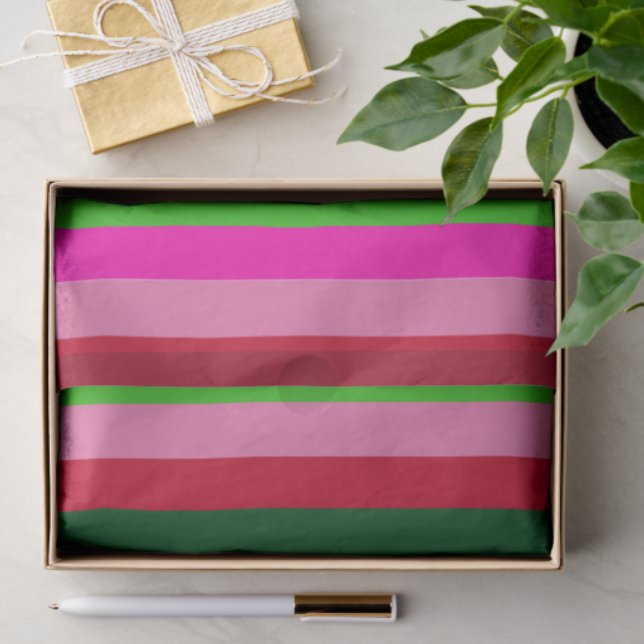 Papel De Seda Contemporary Colors Christmas Stripes  (Presente)