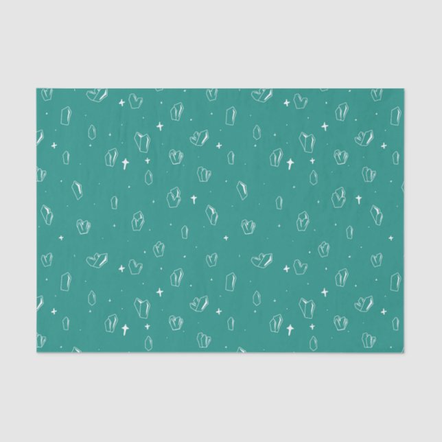 Papel De Seda Contorno de Cristal Místico Teal (Frente )